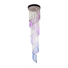 Small Cylindrical Hallway Living Room Roof Modern Purple Ring Glass Ceiling Huge Dimmable Led Chandelier